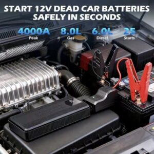 12V Car Battery Booster 4000A Peak Current Car Jump Starter with LED Display