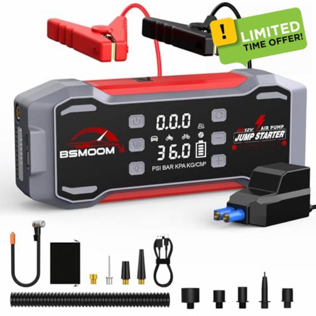 8000A Jump Starter Power Pack with Air Compressor