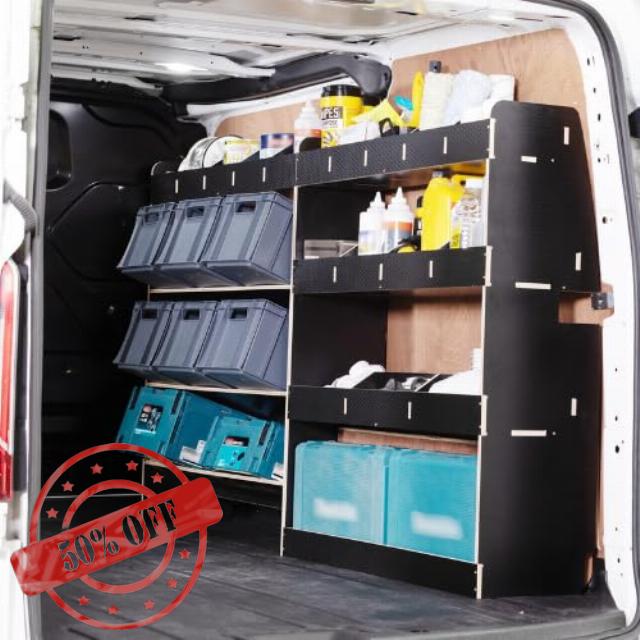 Van Racking & Shelving for Ford Transit Custom LWB (L2) 2024+ Heavy Duty HEXABOARD Van Storage System - Tool Storage Shelves & Work Van Organisation - Driver Side