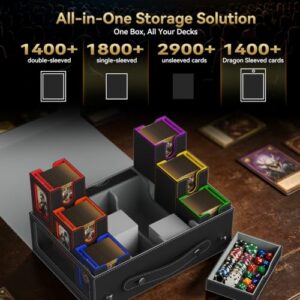 Trading Card Storage Box with 35pt Magnetic Card Holders for Top Loader Tcg