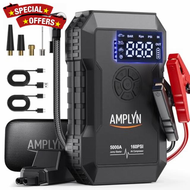 Car Jump Starter with Air Compressor 160PSI