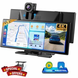 ESSGOO 11.3 Inch Wireless Car Play Screen with Rearview Camera