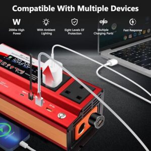 Car Power Inverter with 2 UK Sockets
