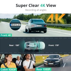 Triple Car Dash Cam with Voice Control