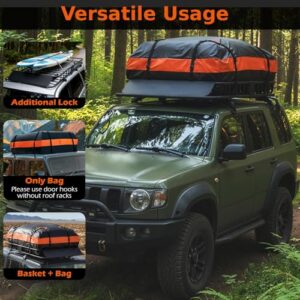 130 x 91 x 17cm Waterproof Rooftop Cargo Carrier with 425L Waterproof Bag