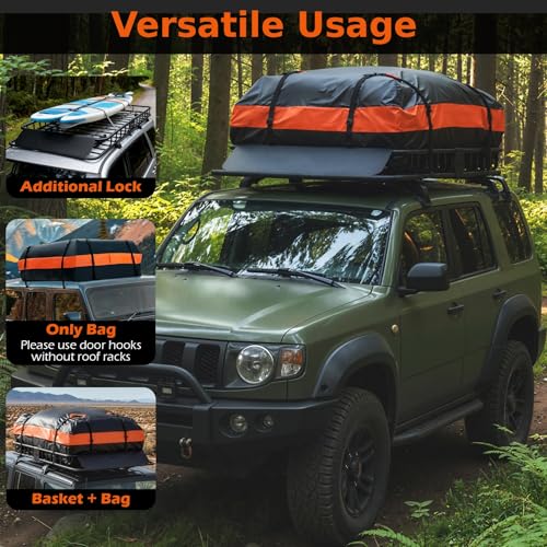 130 x 91 x 17cm Waterproof Rooftop Cargo Carrier with 425L Waterproof Bag