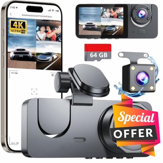 4K Dash Cam Front and Rear