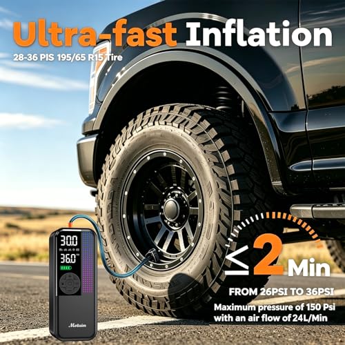 150PSI Portable Tyre Pump | Rechargeable Dual Power 6000mAh