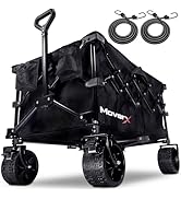 MoverX 120L Festival Trolley on Wheels, Folding Wagon, Portable Camping Cart, Collapsible Foldabl...