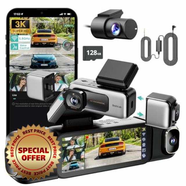 BOTSLAB 3K 4 Channel Dash Cam