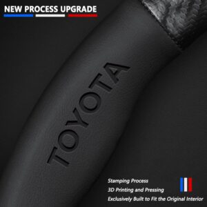 Premium Napa Leather&Carbon Fiber Texture Steering Wheel Cover
