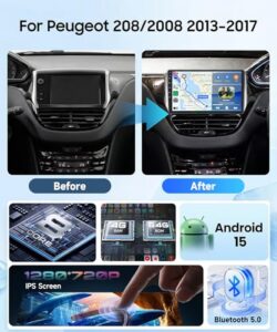 Hodozzy 10" 1280P QLED Touchscreen Radio with DSP Bluetooth 5.0 Wireless Carplay Android Auto GPS WiFi Canbus SWC Reverse Camera
