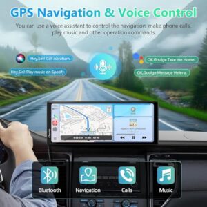 10.26 Inch 1080P HD Touch Screen Radio with Real 720P Backup Camera/BT 5.0/Mirror Link Support Truck RV Dash Mou