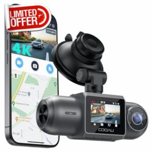 COOAU D30S 4K Dash Cam with GPS Wi-Fi