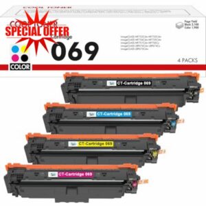 Cool Toner 069 069H Compatible Toner Cartridge for Canon i sensys MF752cdw 069 069H imageCLASS imageCLASS MF751Cdw MF753Cdw MF752Cdw MF756Cx LBP673Cdw LBP674Cx (Black Cyan Yellow Magenta