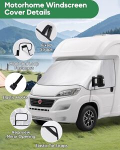 600D Heavy Duty Motorhome Front Window Cover with Soft Lining