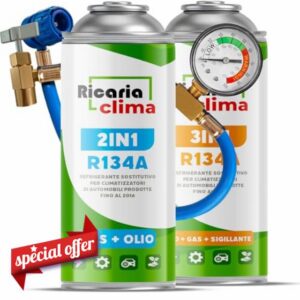 3in1 R134a + Air Con Recharge Gas R134a For Air Conditioning with a Hose – 235g per ca