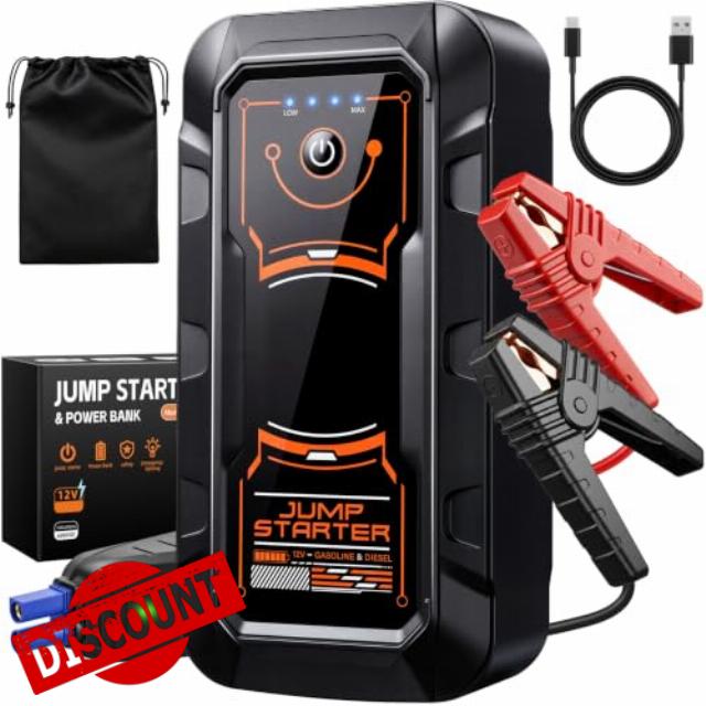 6000A Sodium-Ion Jump Starter Power Pack