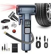 COCCKO 6 in 1 Cordless Tyre Inflator Air Compressor 150PSI - Portable 12V Digital Car Pump with E...