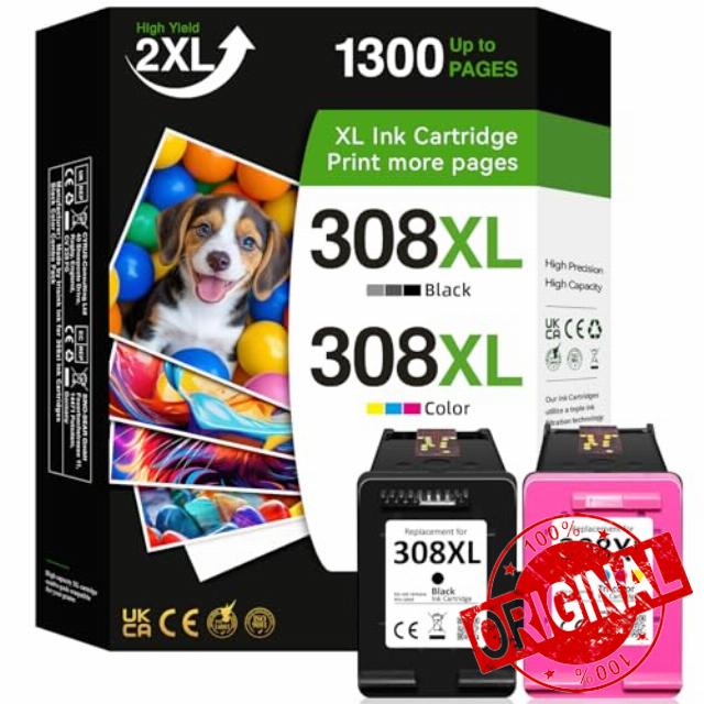 308XL Ink Cartridges Black and Colour Replacement for HP 308 Ink Cartridge