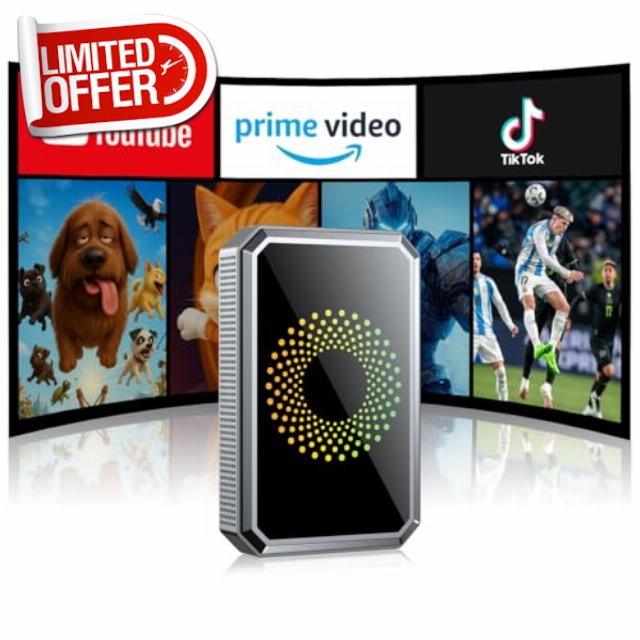 LAMTTO 3-in-1 Wireless Carplay Android Auto Adapter Built-in Net-Flix YouTube Tiktok Apps Magic AI Box Video Player with Dual-Band WiFi USB Drive for OEM Wired Car Play Cars
