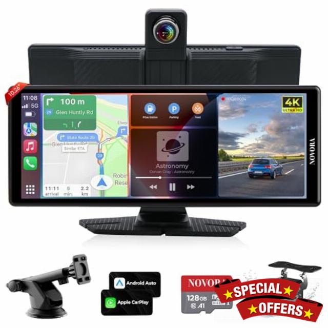 10.26” Wireless CarPlay Screen with 360° Rotation Camera