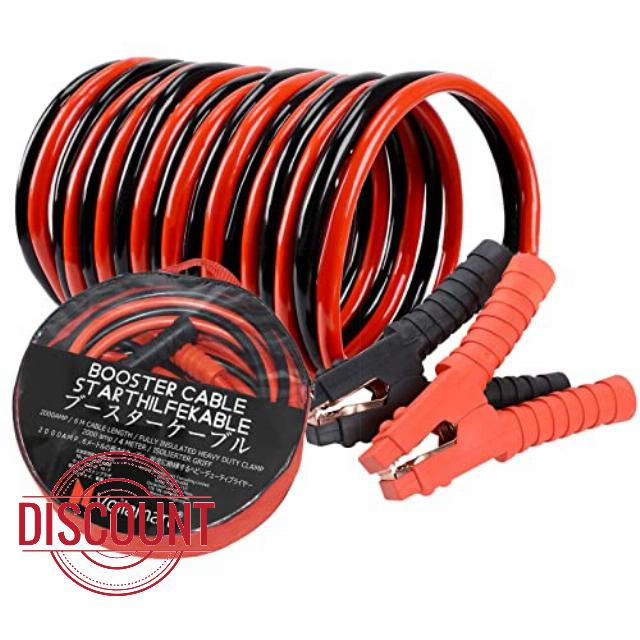 Voilamart Jump Leads Heavy Duty Car Battery Jump Leads 2000AMP 6M Booster Cables Jumper Cable for Petrol Diesel Car Van Truck (Includes Zipped Carry Bag with Handle) | Producing from OFHC; PVC-sheathed