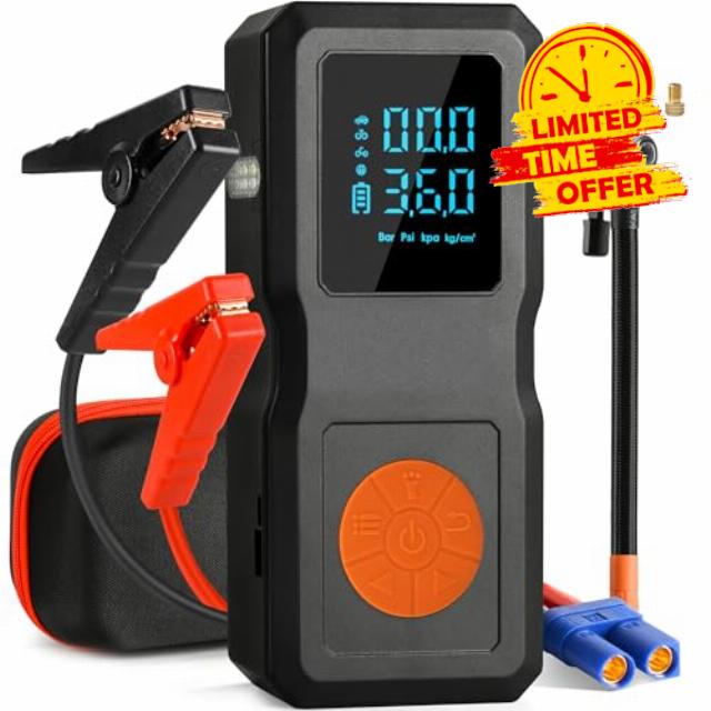 9-in-1 Jump Starter Power Pack with Air Compressor 150PSI