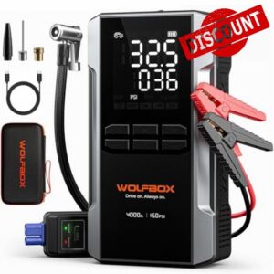 WOLFBOX 4000A Jump Starter Power Pack with Air Compressor 160PSI