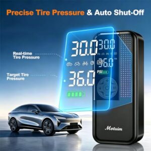 Auto Shut-Off Digital Pressure Gauge Electric Air Pump for Car