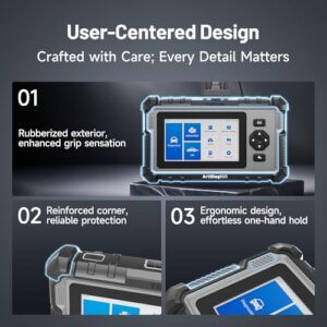 4 Systems Car Diagnostic Tool with 6 Reset Service | OBD2 scanner with Oil/Throttle/SAS/TPMS/BMS/EPB Reset