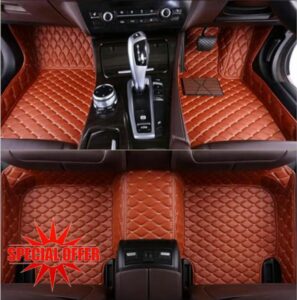 Custom Floor Mats for BMW 1 2 3 4 5 6 7 8 X1 X2 X3 X4 X5 X6 X7 M1 M2 M3 M4 M5 M6 M7 M8 X3M X4M X5M X6M GT Z4 etc.All Weather Non-Slip Car Mats (Light Brown)