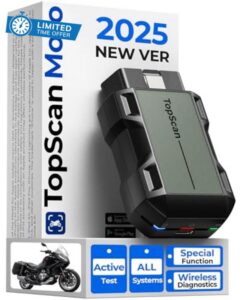 TOPDON TopScan Motocycle OBD2 Scanner for Harley/Ducati/BMW/Yamaha/Suzuki | Also for Honda/Kawasaki