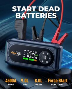 YaberAuto 4500A Car Battery Booster Jump Starter for 9L Gas/8L Diesel