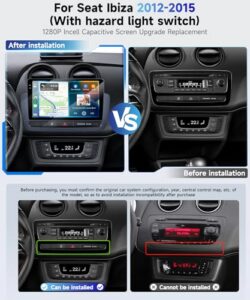 Hodozzy 9" 1280P Incell Touchscreen Radio with DSP/32EQ Wireless Carplay Android Auto BT 5.0 GPS WiFi FM/RDS Mirrorlink SWC Backup Camera