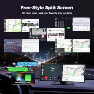 Car Audio Receivers with 60FPS 1920x720 Screen/OTA/1080P Backup Camera/Airplay
