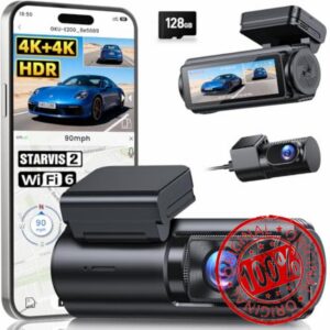 GKU 4K+4K Dash Cam Front and Rear