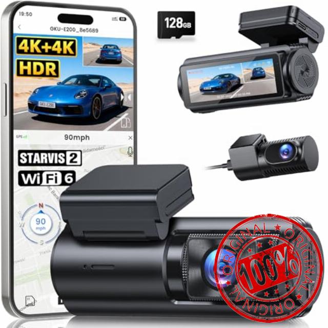 GKU 4K+4K Dash Cam Front and Rear