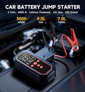 150 PSI Tyre Inflator for 12V car Battery Booster Jump Starter(all Gas/10L Diesel) and Motorcycles