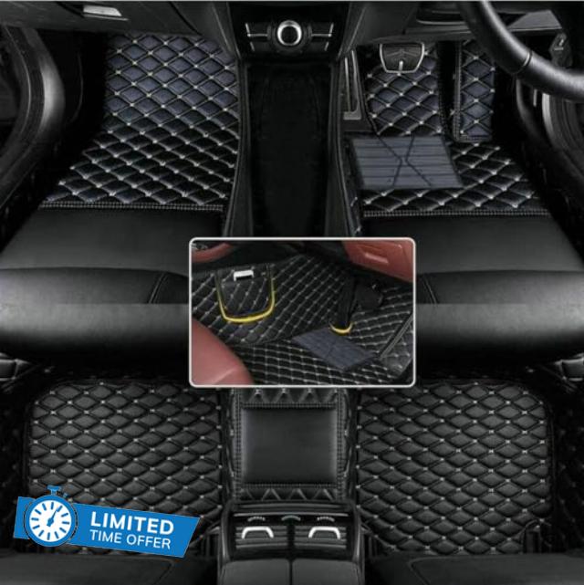 Custom Car Floor Mats for Mercedes-Benz A B C E G CL CLA CLE CLK CLS ML AMG-GT EQA EQB EQC EQE EQS GLA GLB GLC GLK GLS SL SLC SLK S R Luxury Carpets Waterproof Car Mats (Black White)