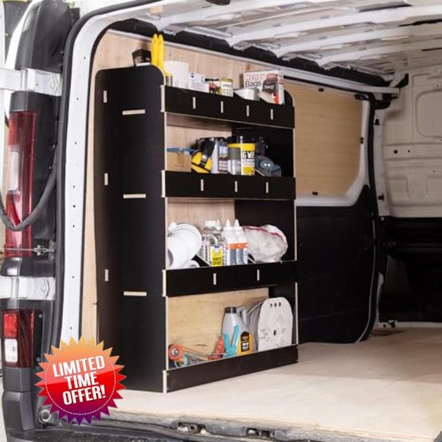 Van Racking & Shelving compatible with Trafic SWB (L1) 2015+ Heavy Duty HEXABOARD Van Storage System - Tool Storage Shelves & Work Van Organisation - Rear Van Rack