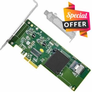 SAS HBA Card PCIe SATA Expansion Card Compatible with LSI 9211-4i IT Mode