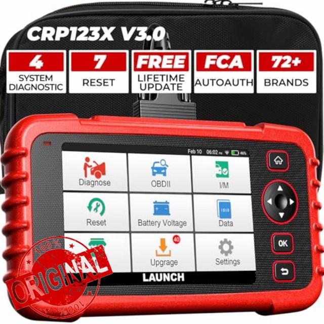 LAUNCH CRP123X V3.0 Elite ABS SRS Engine Transmission Car Diagnostic Tool | Support 7 Service Functions