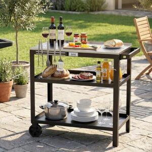 Ideal Cooking Station for Pizza Oven and Portable BBQ Grill