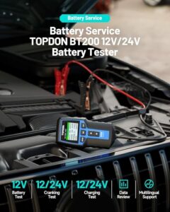 12V/24V Battery Analyzer 100-2000CCA | with Battery Cranking Charging Tests