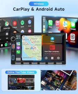 Hodozzy 7" HD IPS Touchscreen 2 Din Head Unit Car Radio with Bluetooth Youtube EQ FM SWC Backup Camera+USB/Type-C/Aux Piano Keys