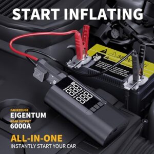 COCCKO 6000A Car Battery Booster Jump Starter(All Gas/12L Diesel)