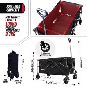 Collapsible Foldable Trolly for Beach Outdoor Garden Picnic Shopping Fishing
