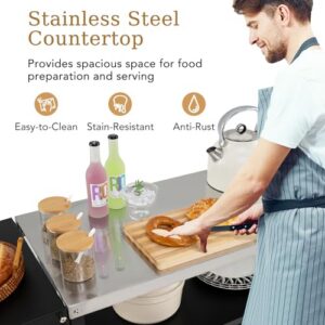 Portable Patio Kitchen Serving Cart for Grilling Camping
