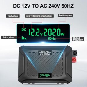 4000W Peak Pure Sine Wave Inverter Power Converter with 2 UK Sockets